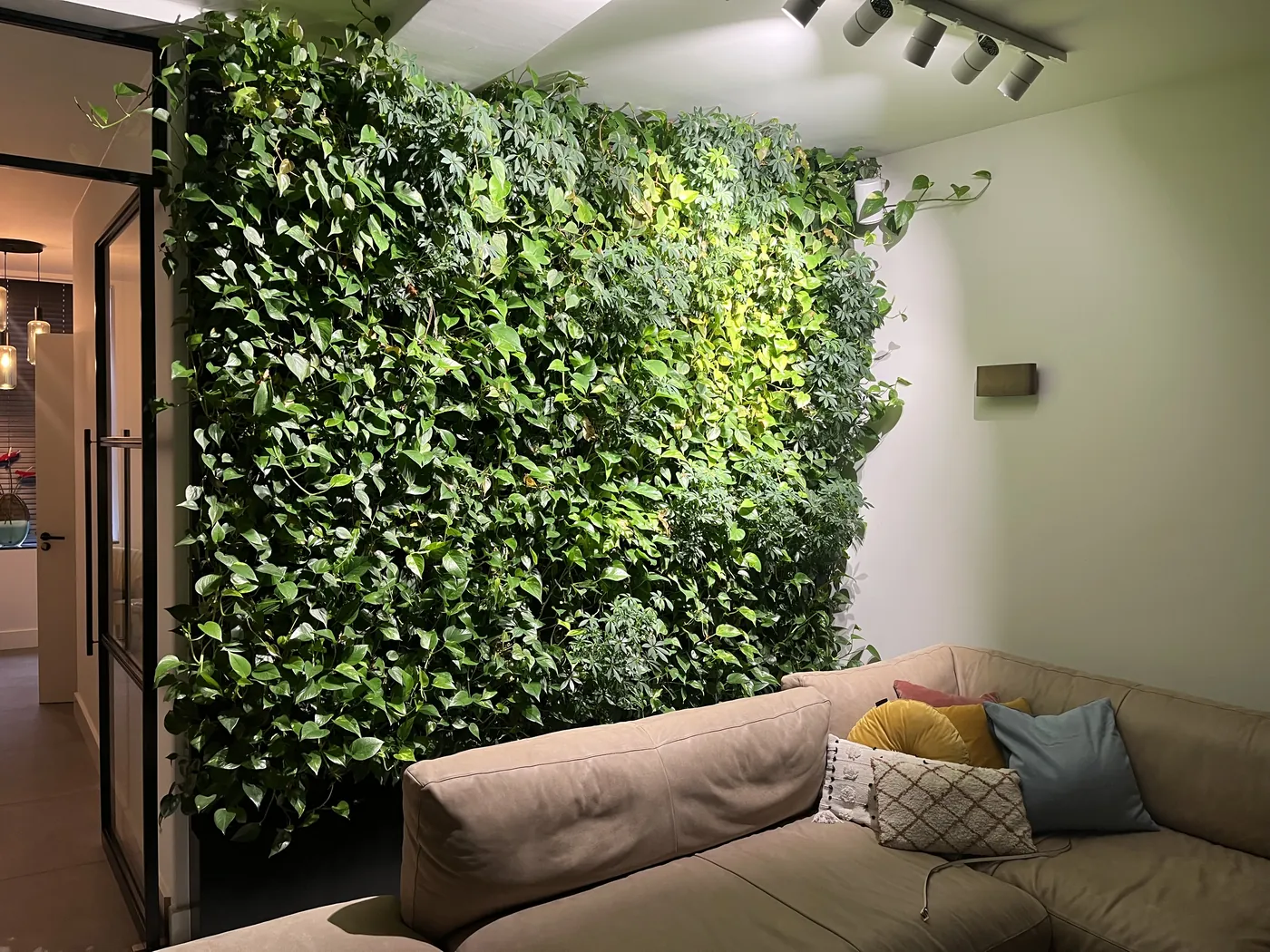 Groene wand met verticale beplanting
